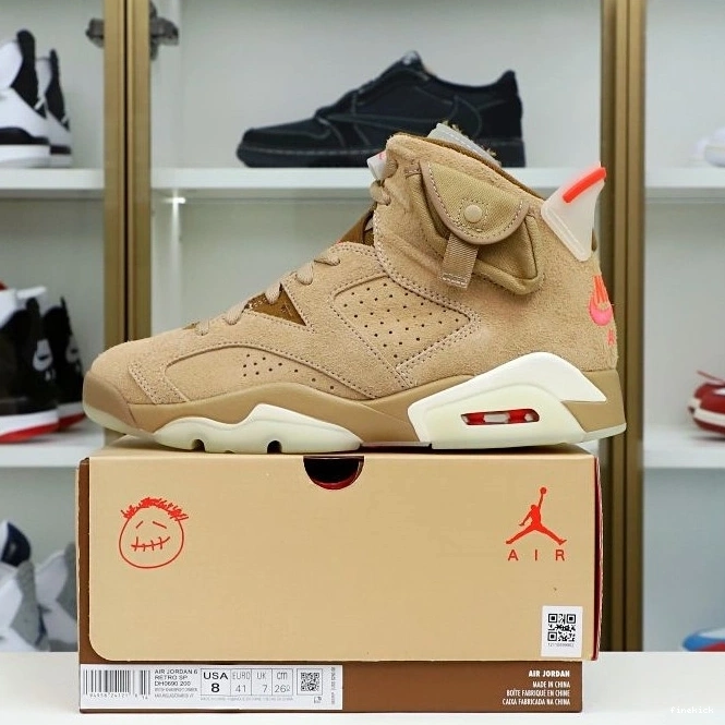 "British Scott SP Jordan Travis x Retro Air 6 Khaki" 0318